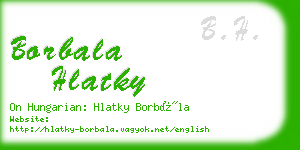 borbala hlatky business card